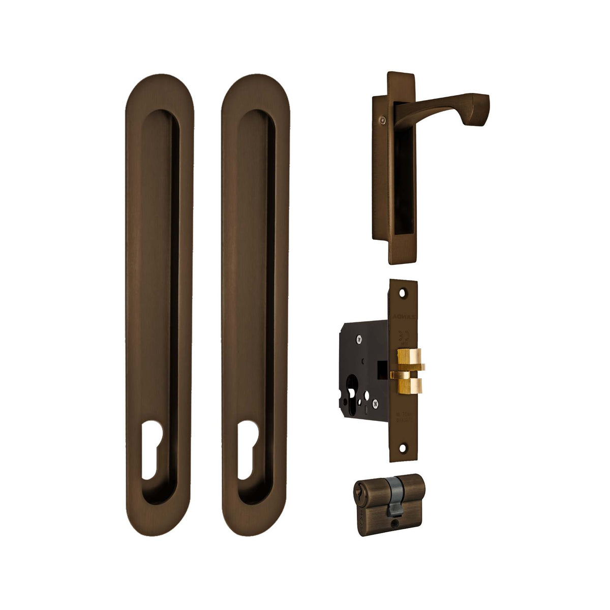Zanda Duke Flush Pull Lock Kit 250 x 40mm