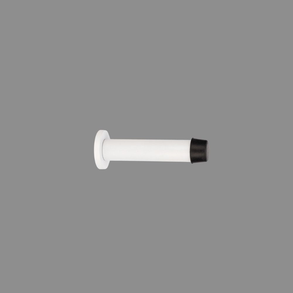Zanda 85mm skirting concealed fix door stop in White finish