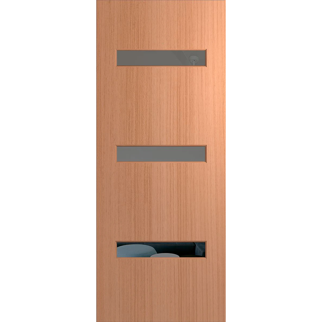 Wooden door with glass panels on a white background. BFR2SPMGrey