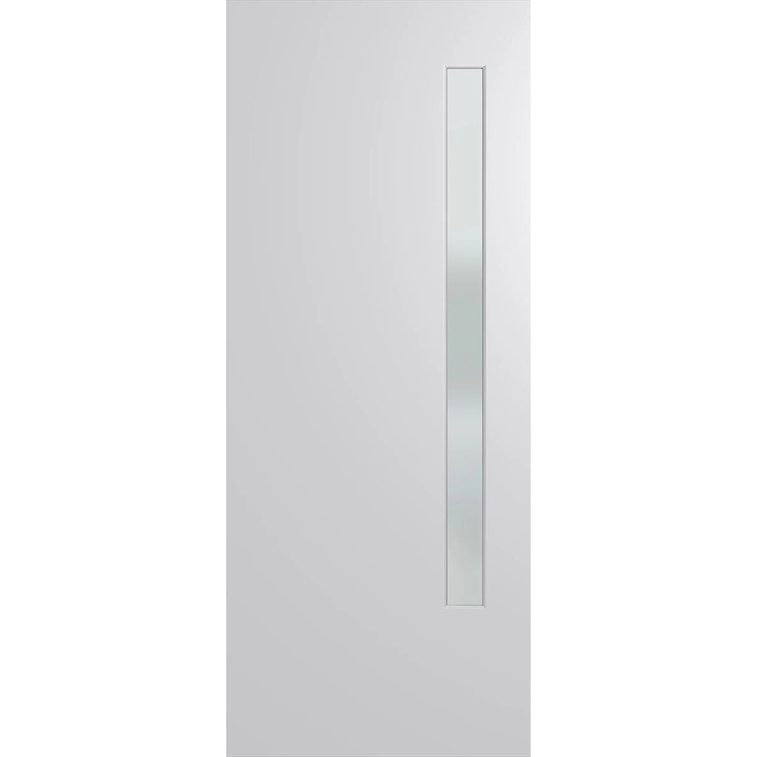 White door with a rectangular handle on a white background. BFR3DuraXPFrost