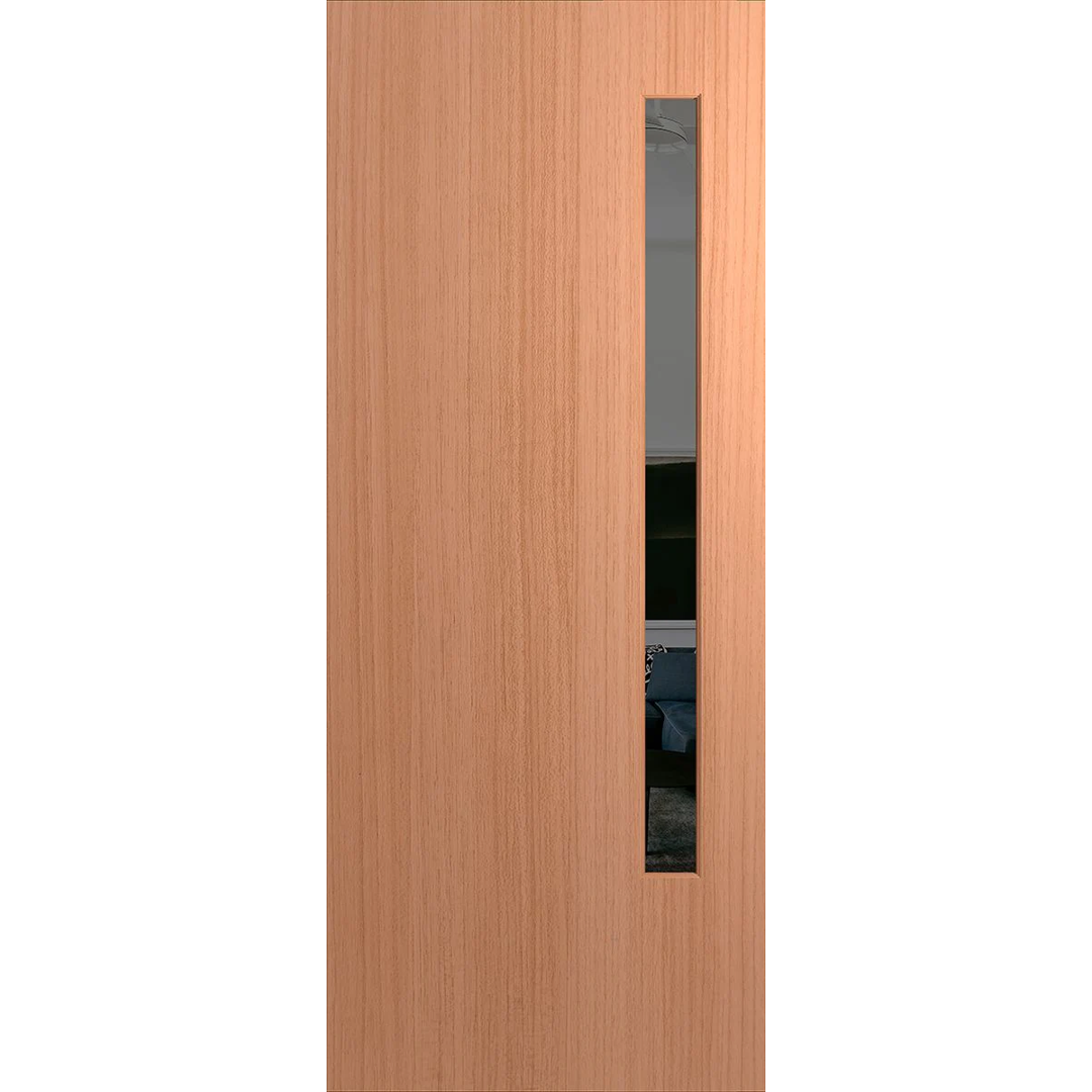 Wooden door with a glass panel on a white background. BFR3SPMGrey