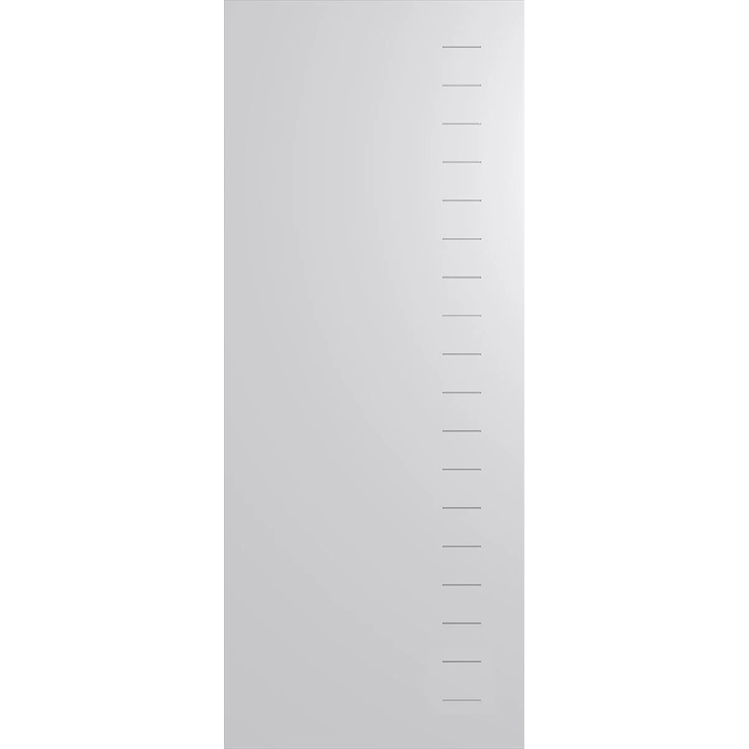 White vertical blind with slats on a white background. BFR4021Duracote.