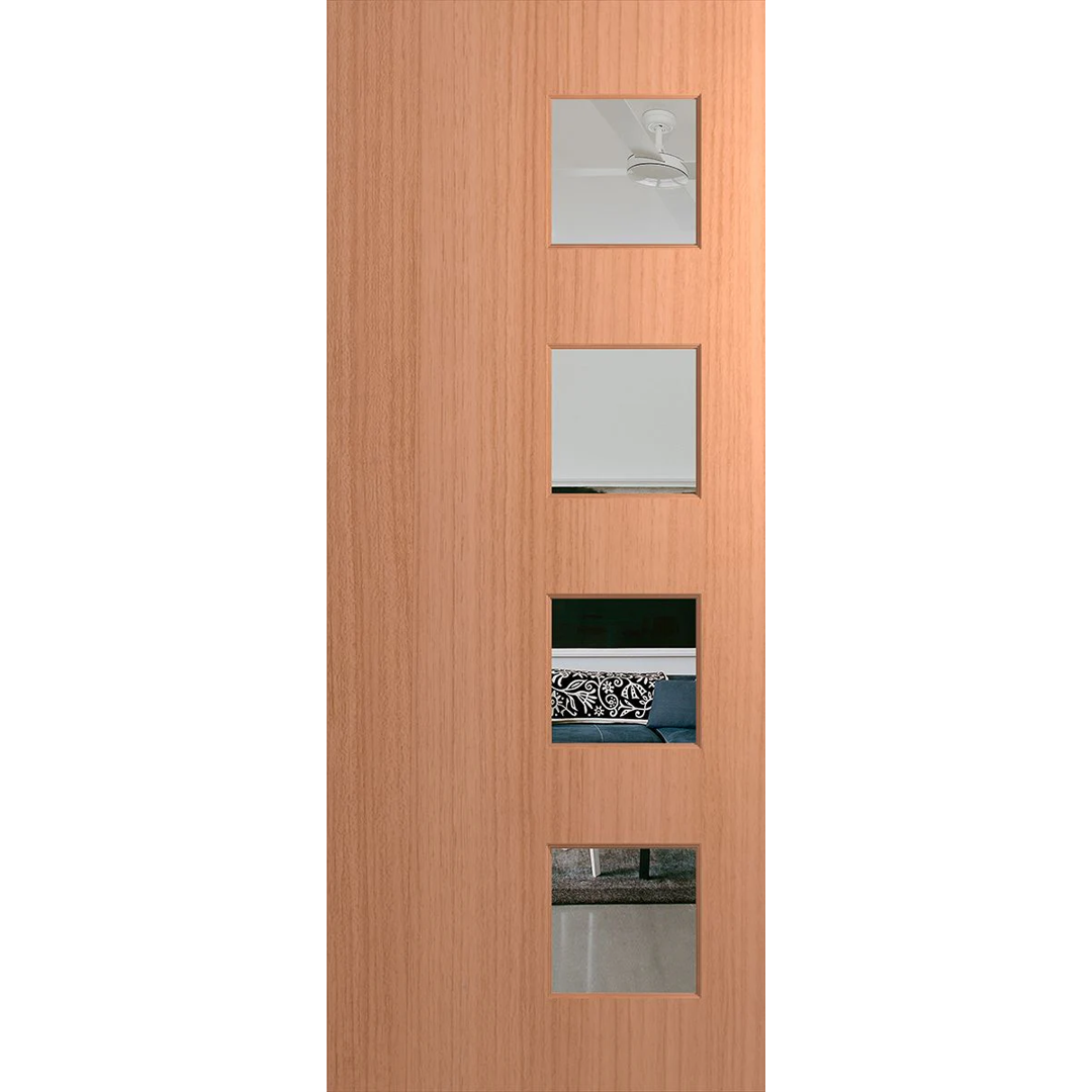 Wooden door with glass panels on a white background.BFR407SPMClear