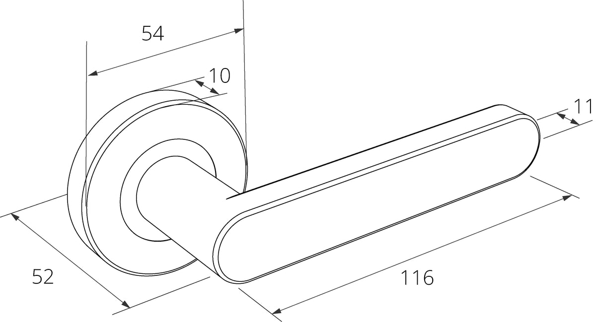 Zanda Duke Lever Handle on Rose - Futura Range