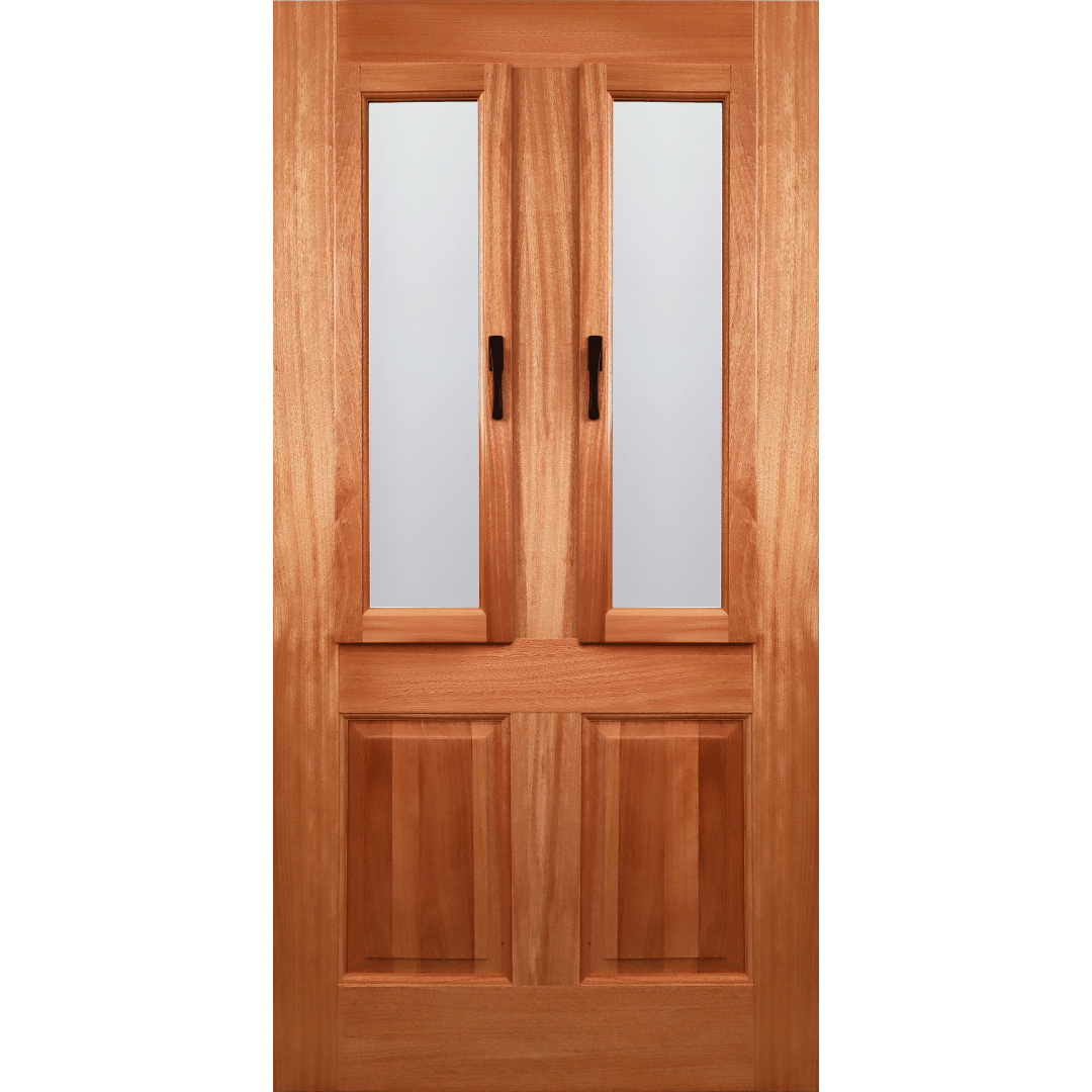 Wooden door with glass panels on a green background. EN804AO_Indoorviewwithglasswindowclosed