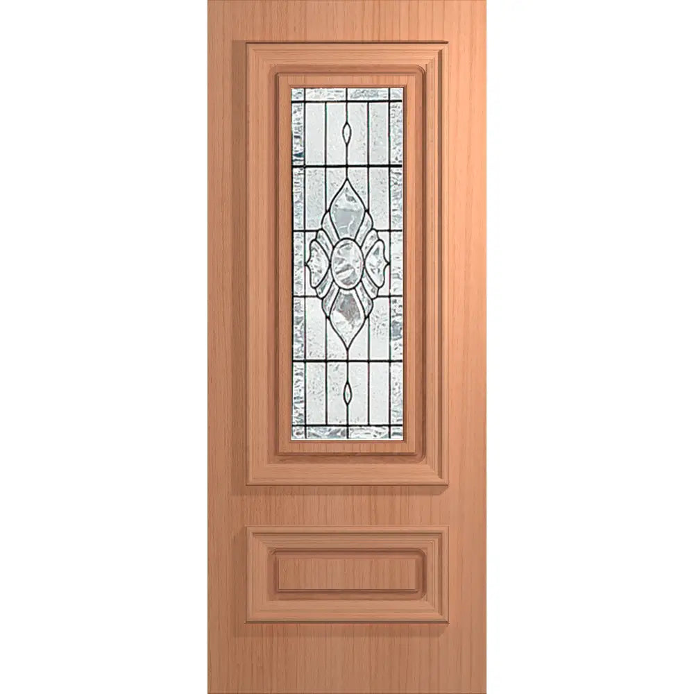 Hume Doors Regency XR5 entrance door showing decorative flower glass pattern