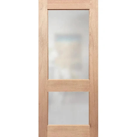 French 2G Entrance Door made of solid timber with translucent glazing