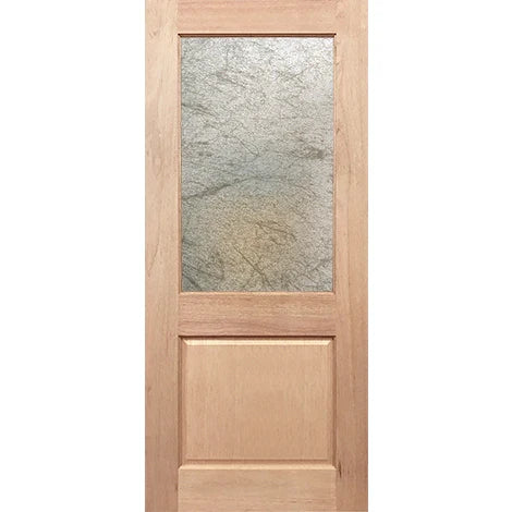 Half French 1G1P entrance door with Rice Paper glazed panel, solid maple timber