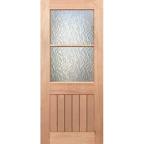 Half French 2L-VGroove Entrance - Toughened Flame