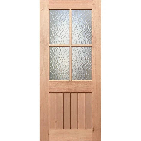 Half French 4L-VGroove Entrance - Toughened Flame