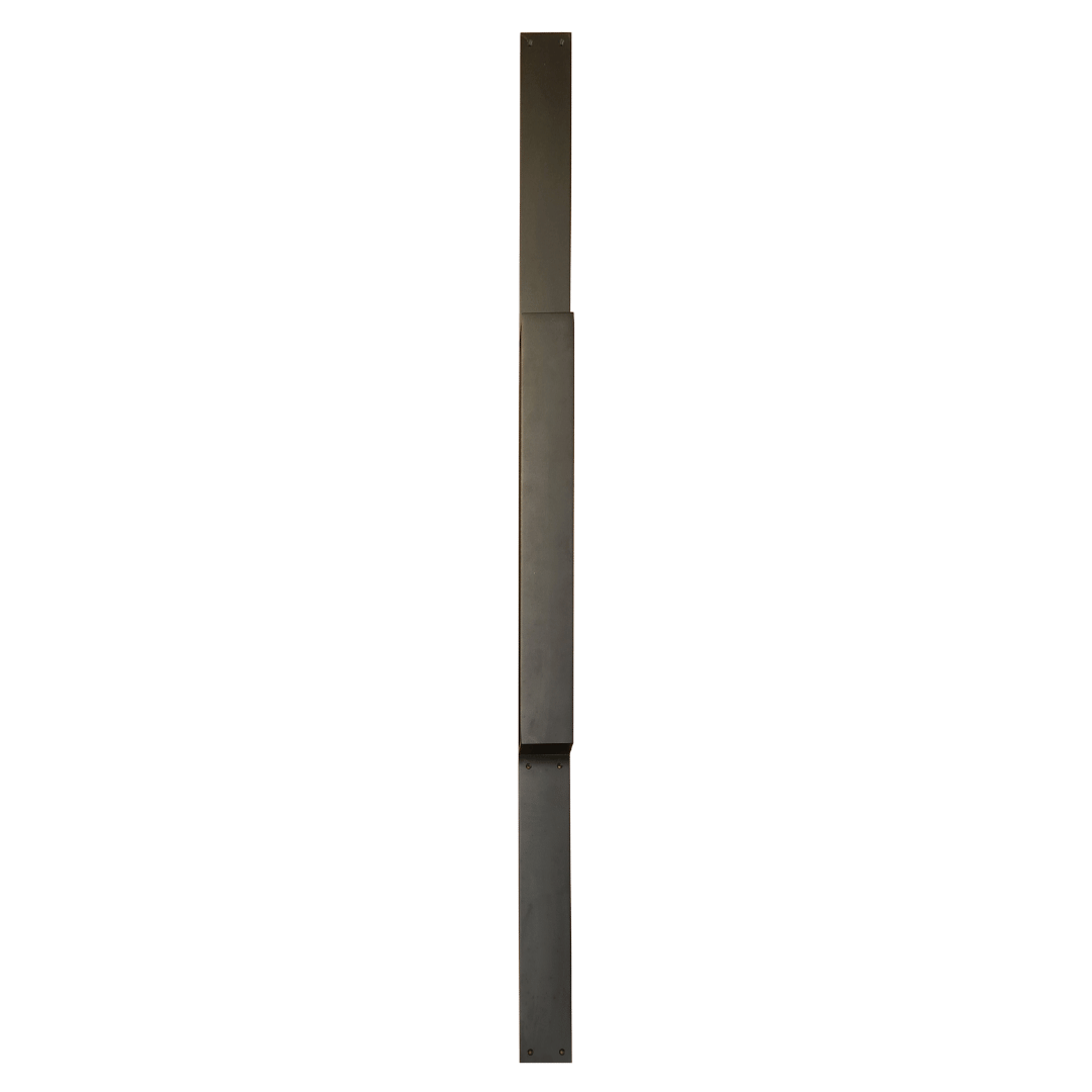 Rectangular metal door handle on a transparent background. HearthPlankHandle