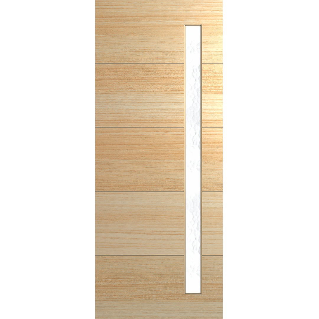 Hume Linear XLR160 entrance door in cathedral Tasmanian Oak veneer