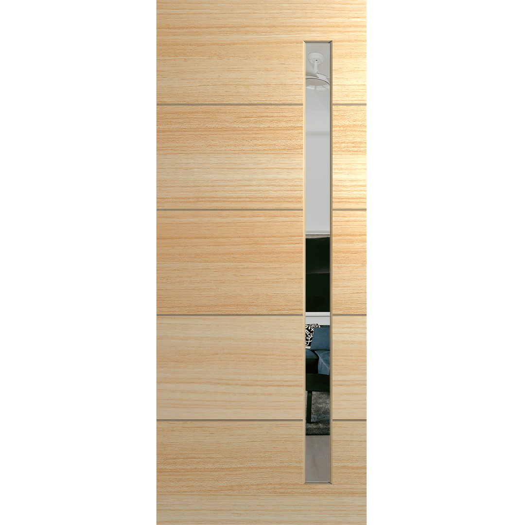 Hume Linear XLR160 entrance door in clear Tasmanian Oak veneer