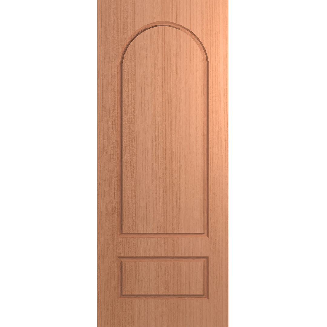 Wooden door with an arch-shaped design on a transparent background Hume_VaucluseEntranceXV32_Duracote