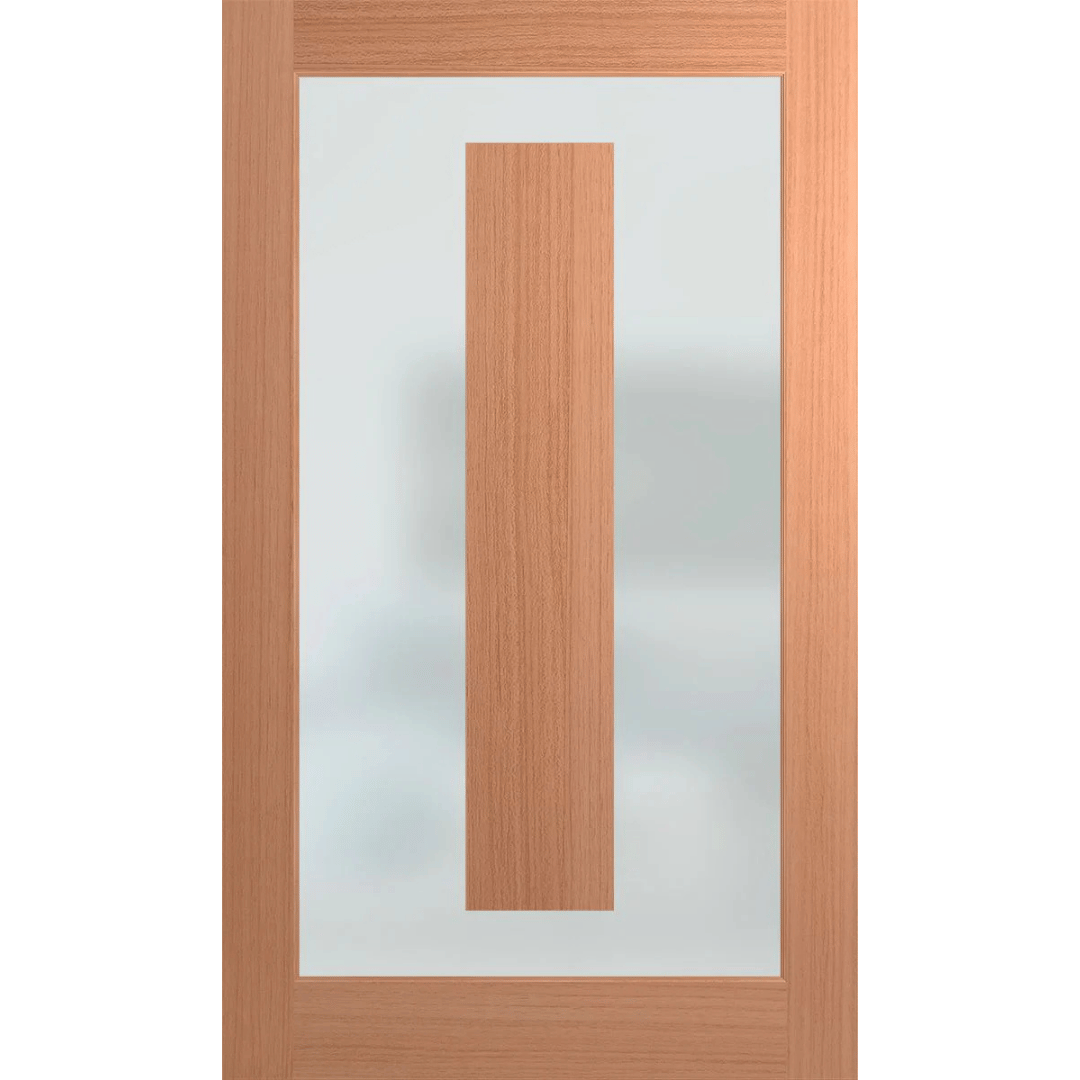Wooden door with a glass panel on a green background Hume_XIL21_SlicedPacificMaple_Translucent