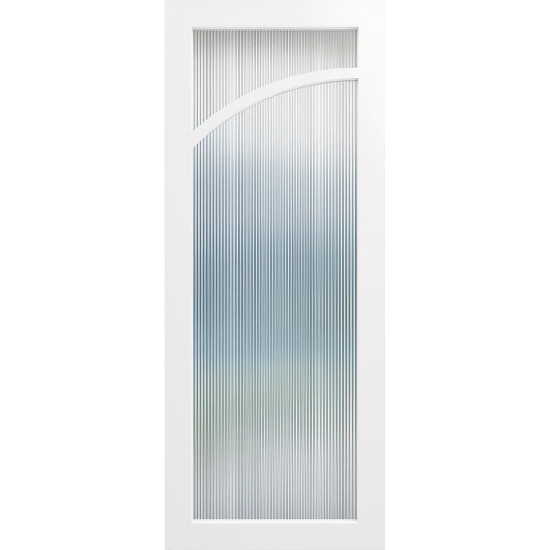 White door with a glass panel and an arch facing left. LUX9L-NarrowLines