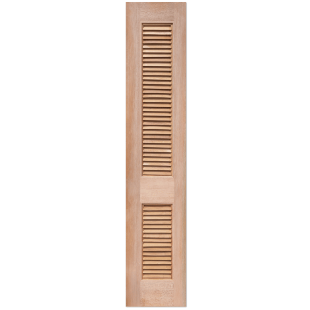 Wooden shutter with slats on a transparent background.Louvre2sidelight