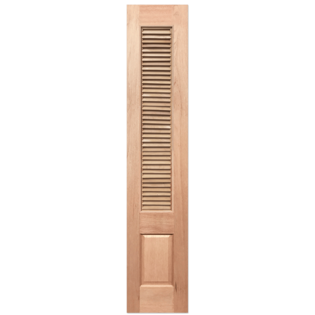 Wooden shutter with slats on a transparent background. Louvre5sidelight