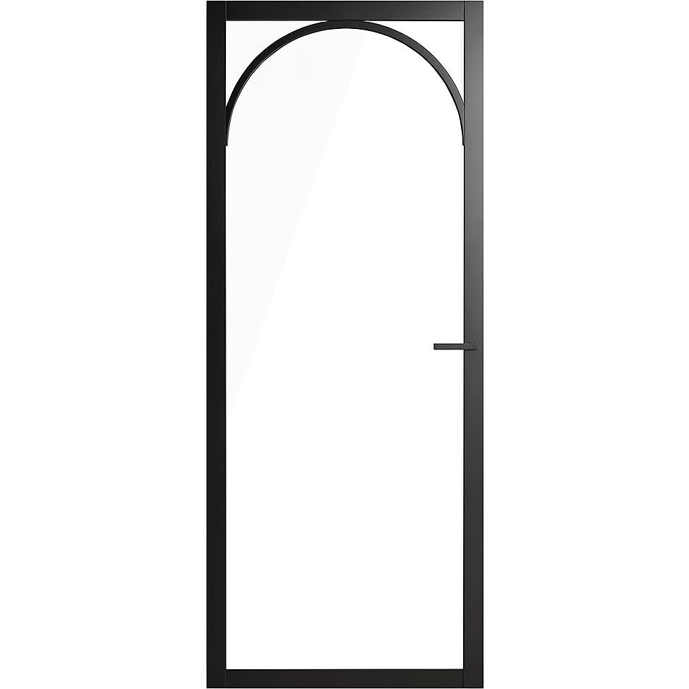 Manhattan BHAT 14G internal door with clear glass and black Attica lever hardware