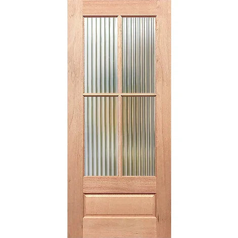 Paddington 4L-2 Entrance Door in Narrowline, solid maple timber with four glazed panels