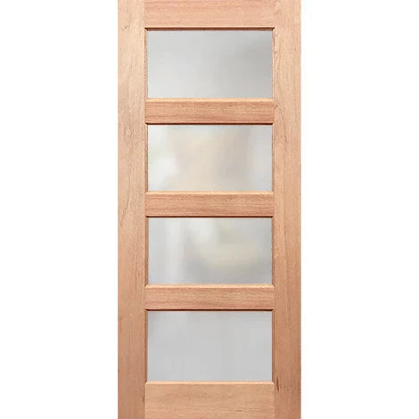 Regal 4G entrance door with four translucent glazed panels and solid maple timber frame