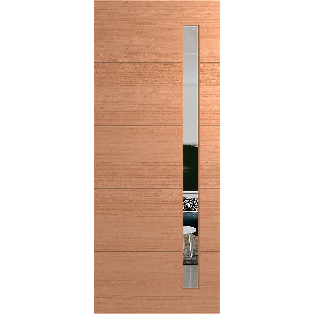 Hume Linear XLR160 entrance door with a clear finish