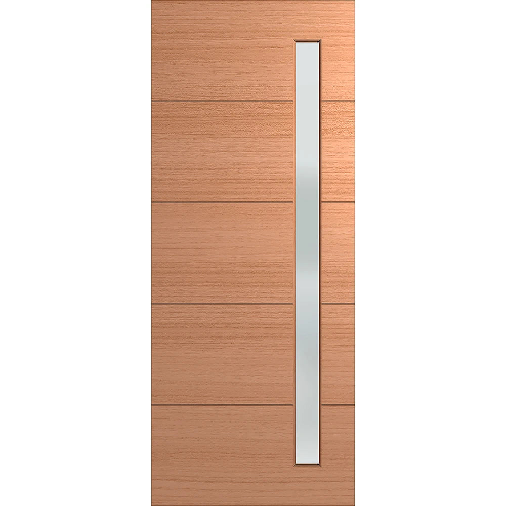 Hume Linear XLR160 entrance door with a translucent finish