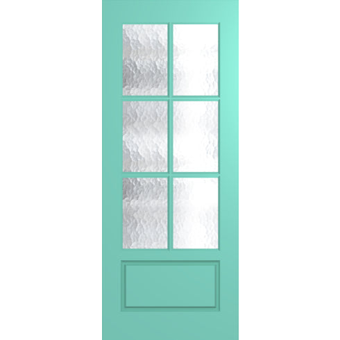 Hume Doors HAV66 Haven entrance door featuring cathedral glass and Duracote primed finish