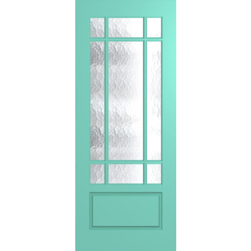 Haven HAV99 Duracote entrance door showing cathedral style glazed panels