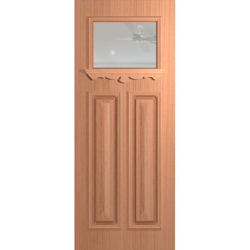 Hume Carringbush XCB1 solid timber entrance door in Sliced Pacific Maple with clear glass