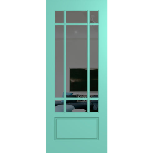 Haven HAV99 Duracote Hamptons entrance door featuring grey tint glass panels