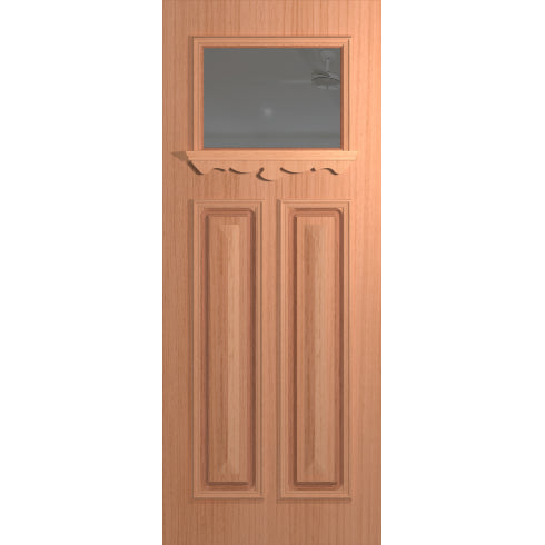 Hume Carringbush XCB1 solid timber entrance door in Sliced Pacific Maple with grey tint glass