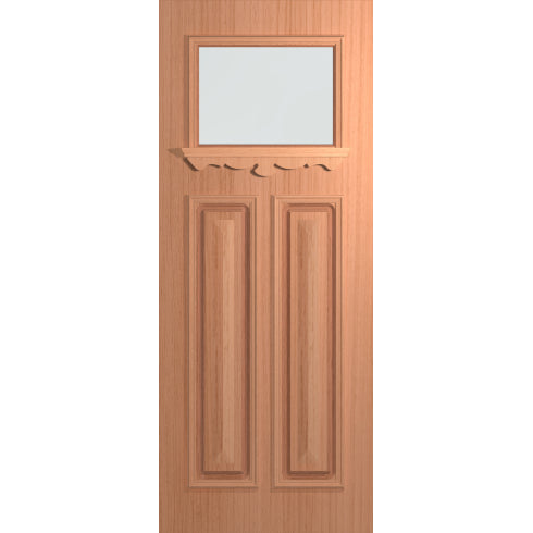Hume Carringbush XCB1 solid timber entrance door in Sliced Pacific Maple with translucent glass