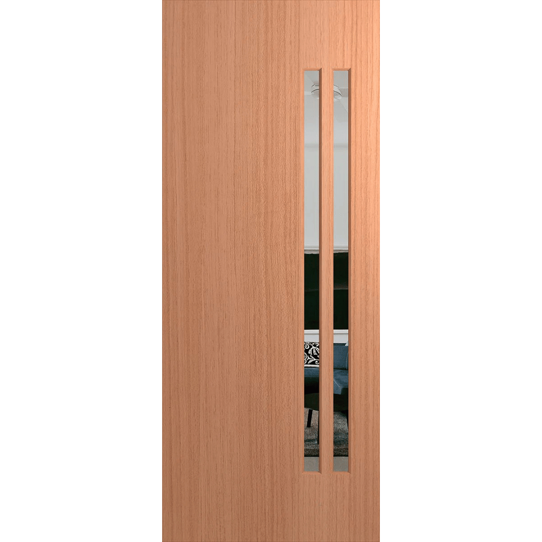 Verve VER11 Sliced Pacific Maple entrance door with low iron glass panels