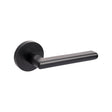 Zanda Epic door handle in matte black finish on a round rose