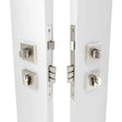 Zanda Square Double Turn Lock Kit in brushed nickel finish