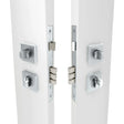 Zanda Square Double Turn Lock Kit in satin chrome finish