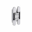 Side profile view of the stainless steel Zanda concealed hinge