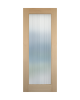 Aura AUR1L - White Oak Solid Engineered Timber Entrance Door - NARROWLINE