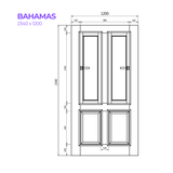 Drawing of the Bahamas Door from Bay Solutions in the size 2340 x 1200