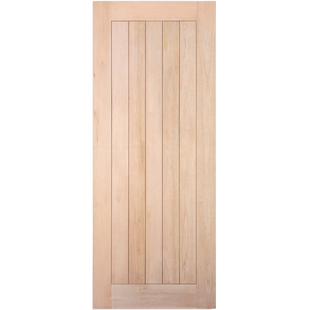 Plain wooden door on a green background. BALLYON-2