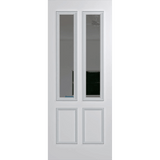 White door with glass panels on a green background. BFR12DuraXPGrey.
