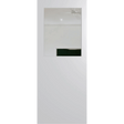 White door with a rectangular window on a green background. BFR14DuraXPClear. 