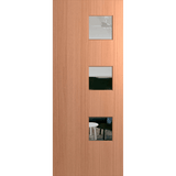 Wooden door with glass panels on a green background. BFR1SPMClear