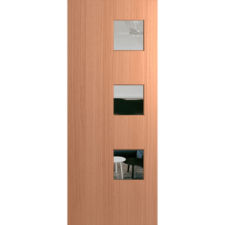Wooden door with glass panels on a green background. BFR1SPMClear