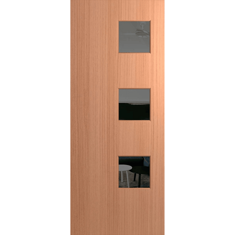 Wooden door with glass panels on a green background. BFR1SPMGrey