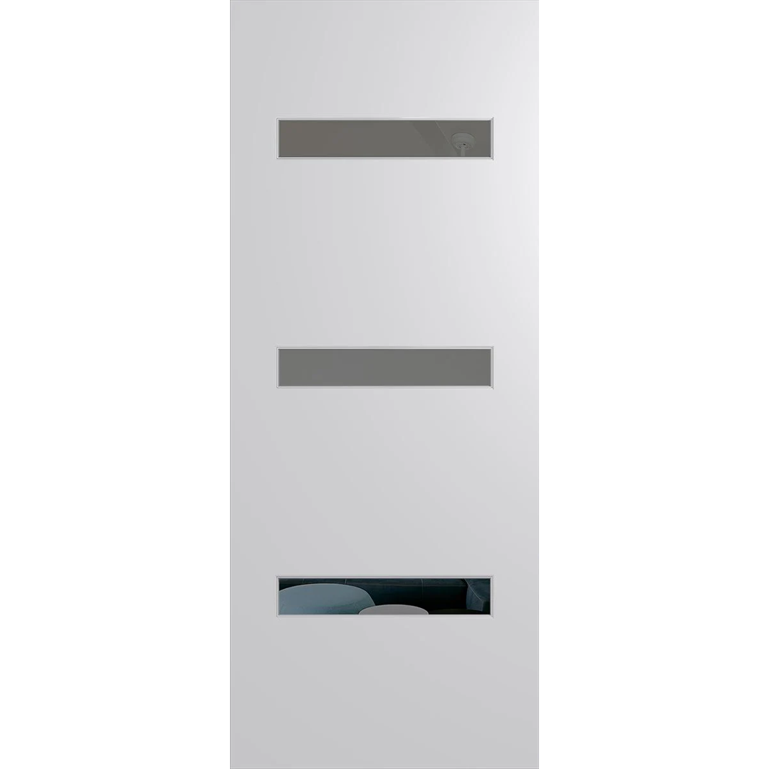 White door with glass panels on a white background. BFR2DuraXPGrey