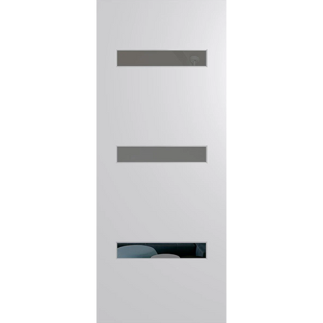 White door with glass panels on a white background. BFR2DuraXPGrey