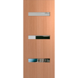 Wooden door with metallic handle and glass panels on a white background. BFR2SPMClear