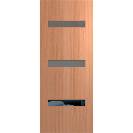 Wooden door with glass panels on a white background. BFR2SPMGrey